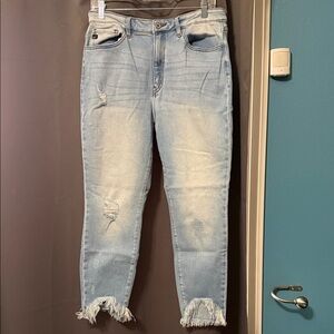KanCan Light Blue Distressed Ankle Jeans